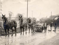 George "Bebley" Ling & the road crew, outside Wickham Market in the 1930s