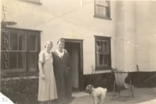Mrs Melton & friend, outside Blaxhall Hall in the 1930s